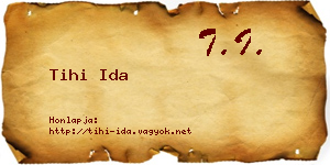Tihi Ida névjegykártya